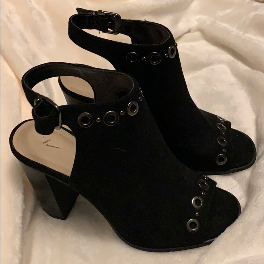 Open back black women’s booties